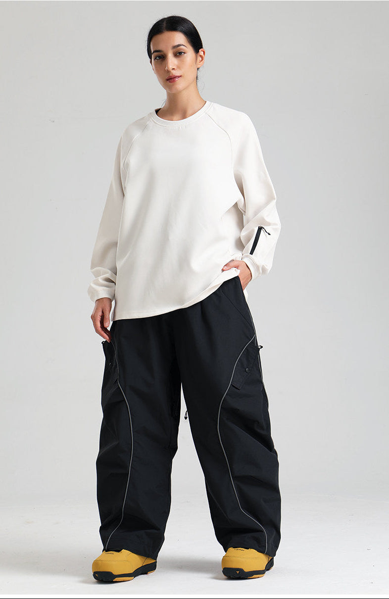 Retro Track Reflective Piping Baggy Snow Pants – Unisex | Gsou Snow