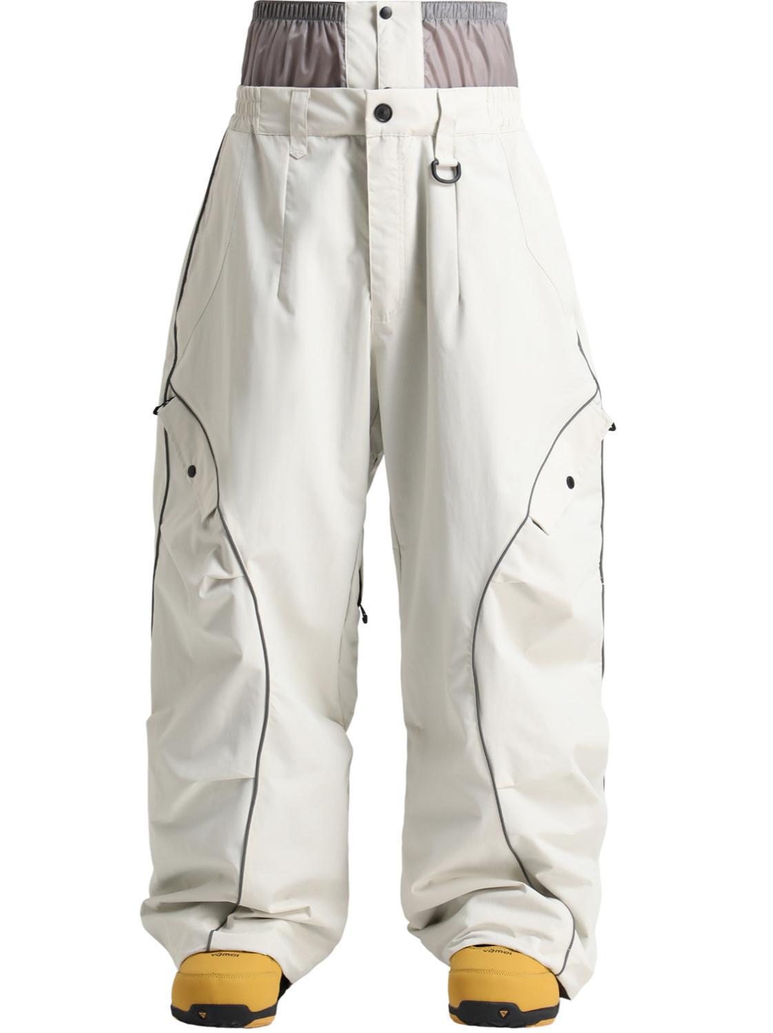 Retro Track Reflective Piping Baggy Snow Pants – Unisex | Gsou Snow