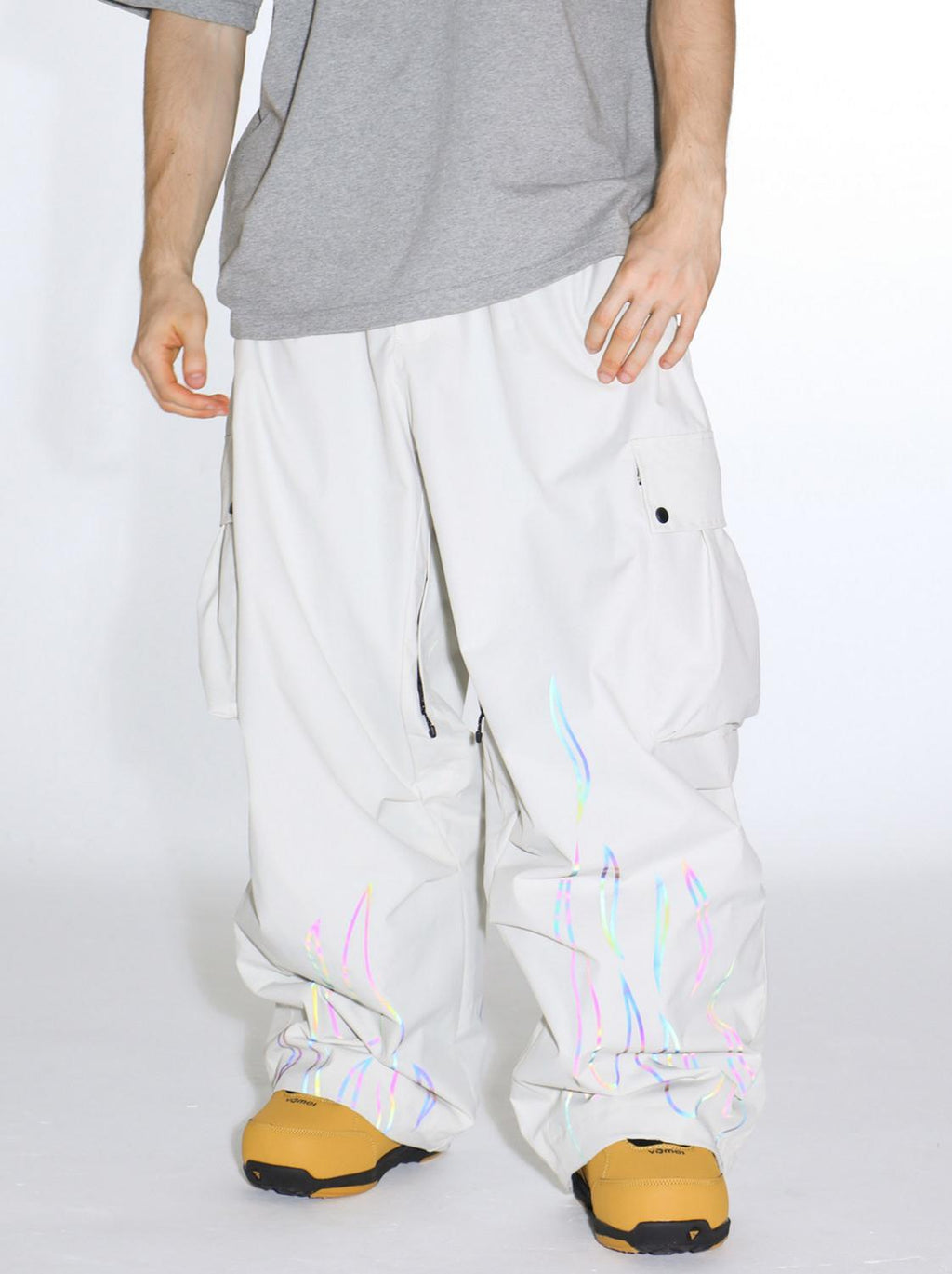 Reflective Flame Baggy Utility Snow Pants – Unisex | Gsou Snow