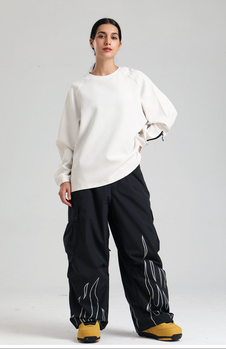 Reflective Flame Baggy Utility Snow Pants – Unisex | Gsou Snow
