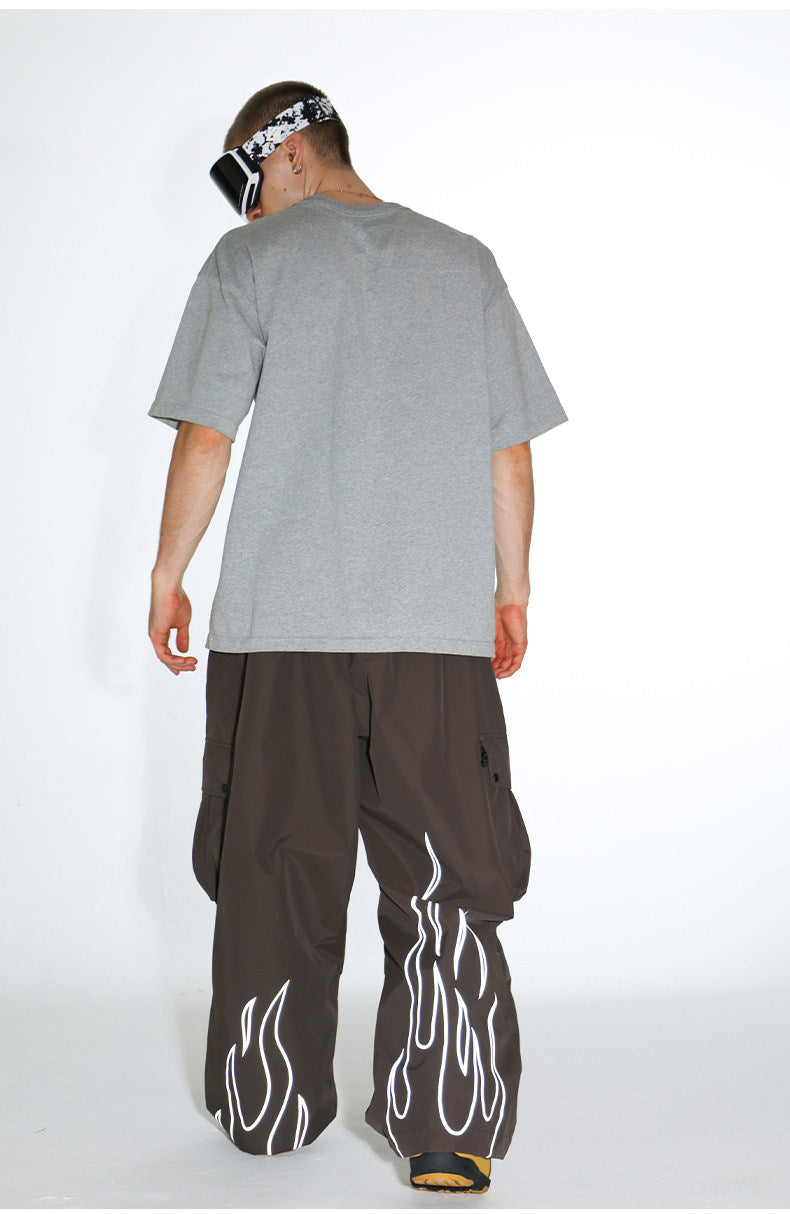 Reflective Flame Baggy Utility Snow Pants – Unisex | Gsou Snow