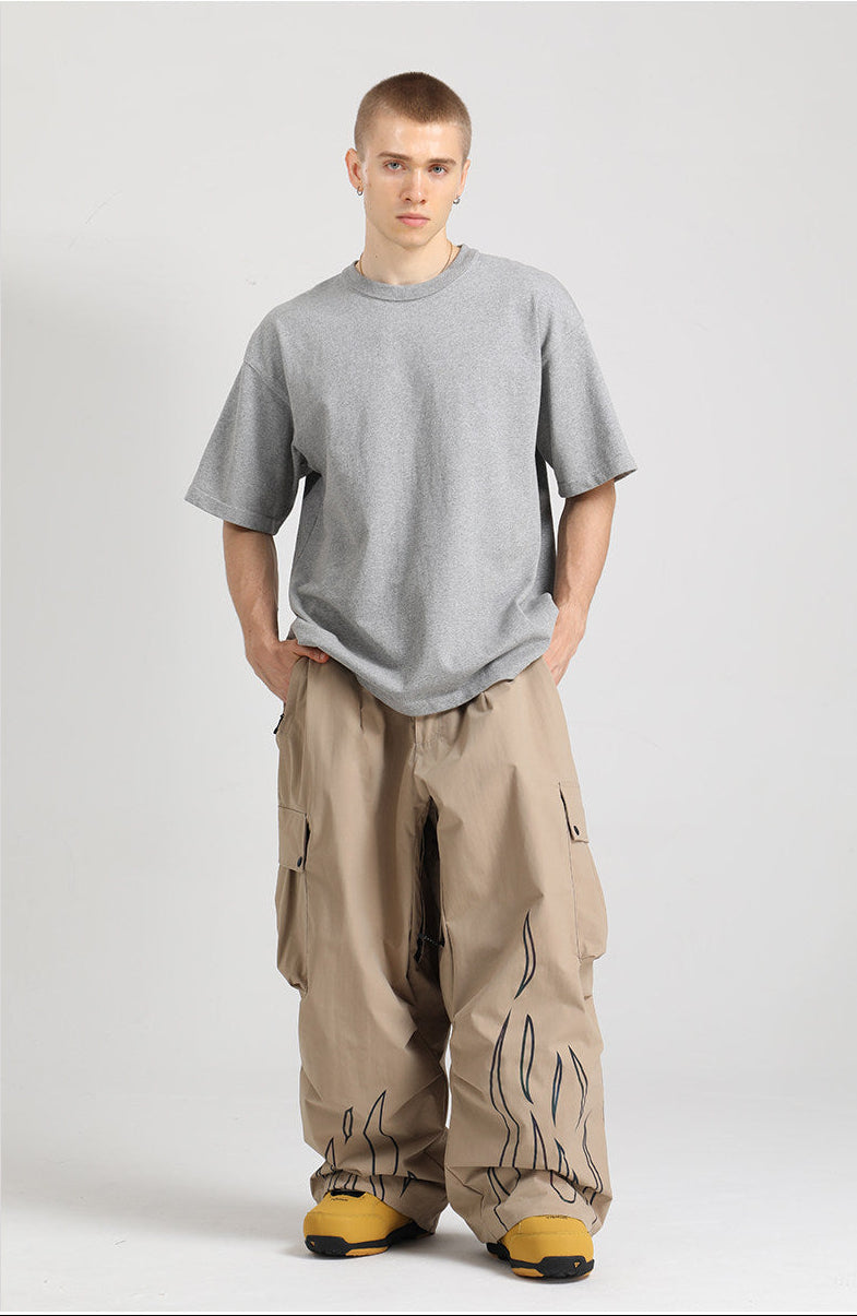 Reflective Flame Baggy Utility Snow Pants – Unisex | Gsou Snow