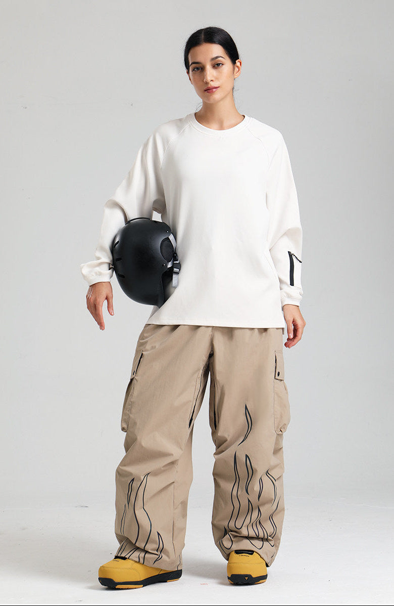 Reflective Flame Baggy Utility Snow Pants – Unisex | Gsou Snow