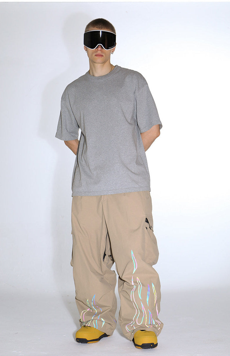 Reflective Flame Baggy Utility Snow Pants – Unisex | Gsou Snow