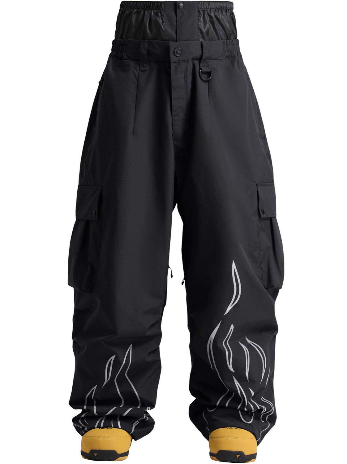 Reflective Flame Baggy Utility Snow Pants – Unisex | Gsou Snow