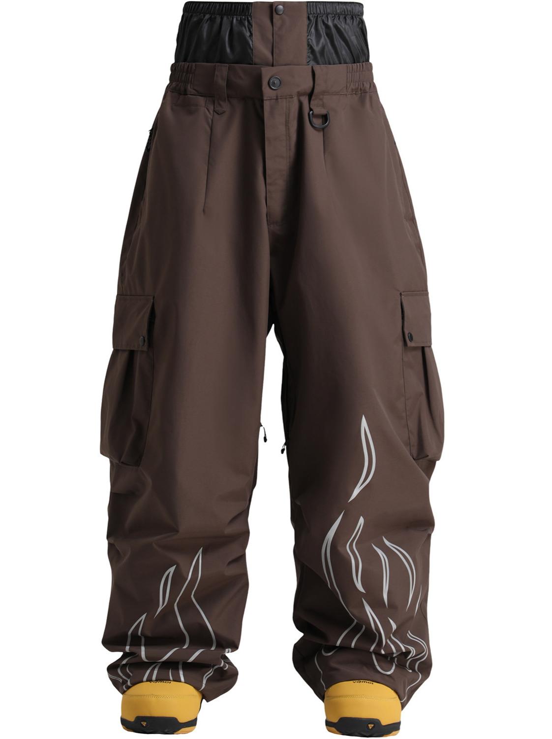 Reflective Flame Baggy Utility Snow Pants – Unisex | Gsou Snow