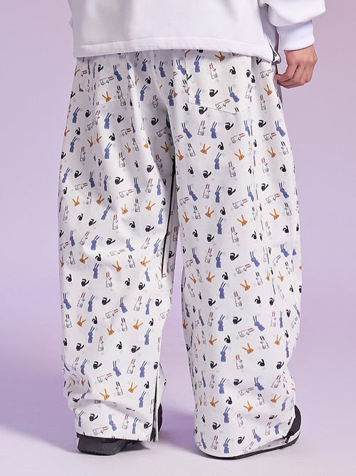 20K Waterproof Insulated Rabbit Print Snowboard Pants – Unisex | Doorek
