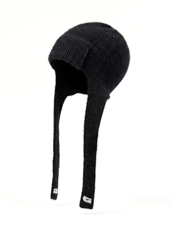 Fuzzy Long Earflap Knit Beanie – Unisex | GAINAX
