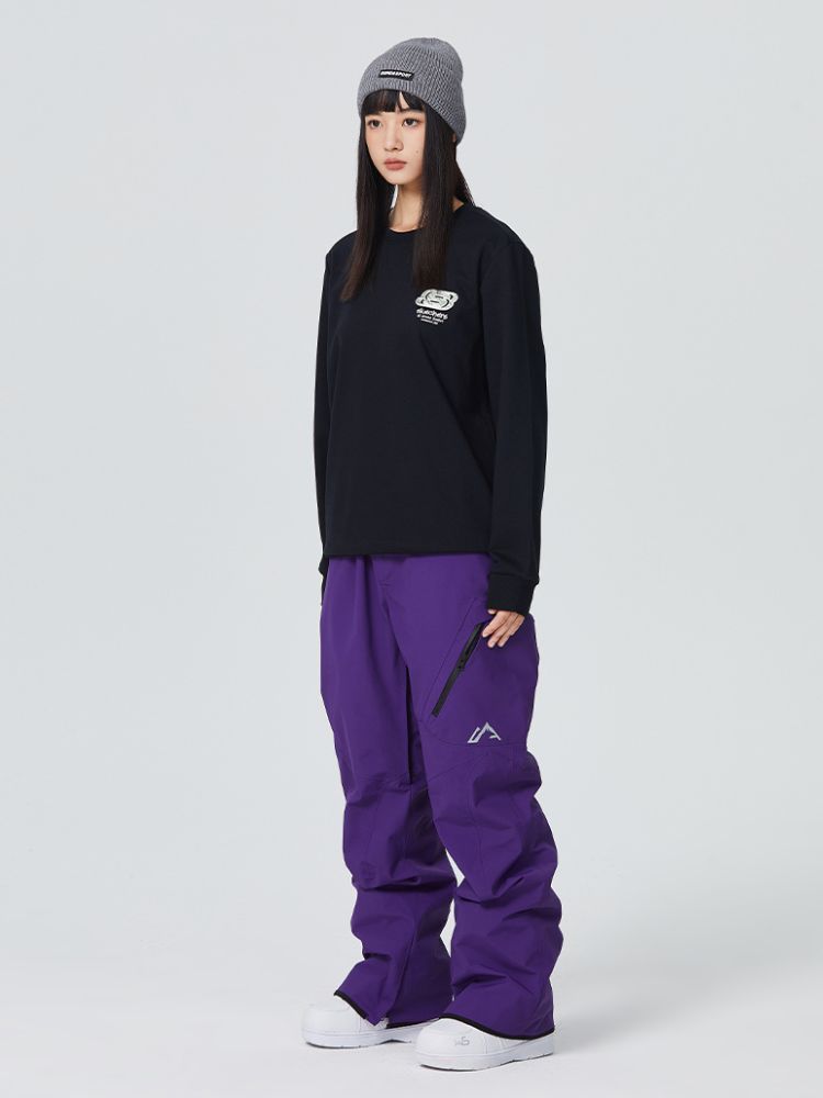 [Clearance] Diagonal Zipper Snow Pants - Unisex | Searipe