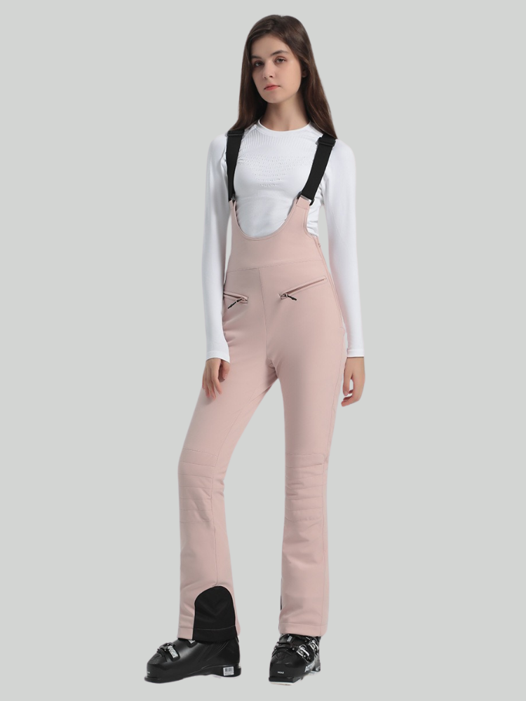 High Rise Flare Snow Bib Pants - Women's | Gsou Snow