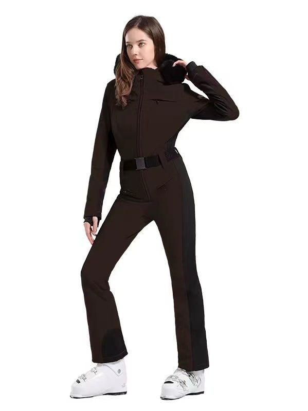 Faux-Fur Slim Ski Jumpsuit – Women's | Gsou Snow