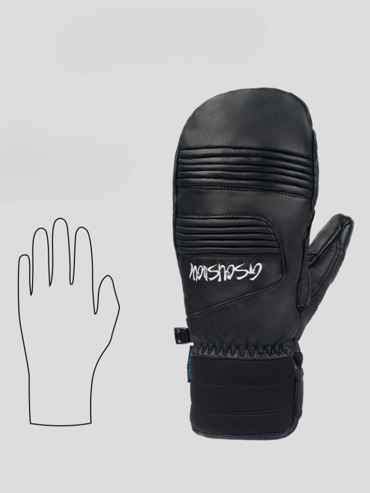 Goat Leather Ski Mittens | Gsou Snow