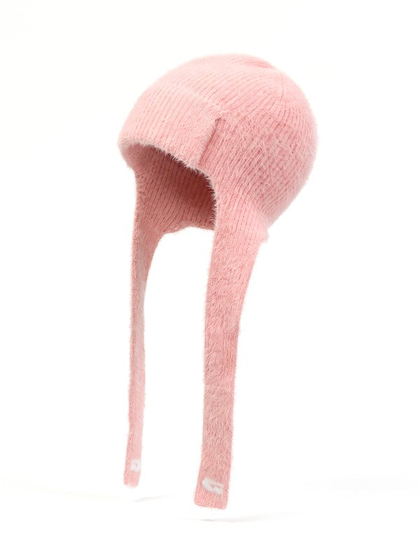 Fuzzy Long Earflap Knit Beanie – Unisex | GAINAX