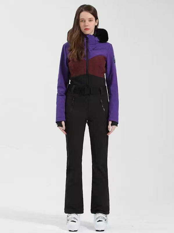 Faux-Fur Slim Ski Jumpsuit – Women's | Gsou Snow