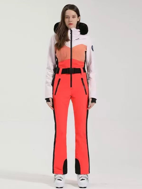 Faux-Fur Slim Ski Jumpsuit – Women's | Gsou Snow