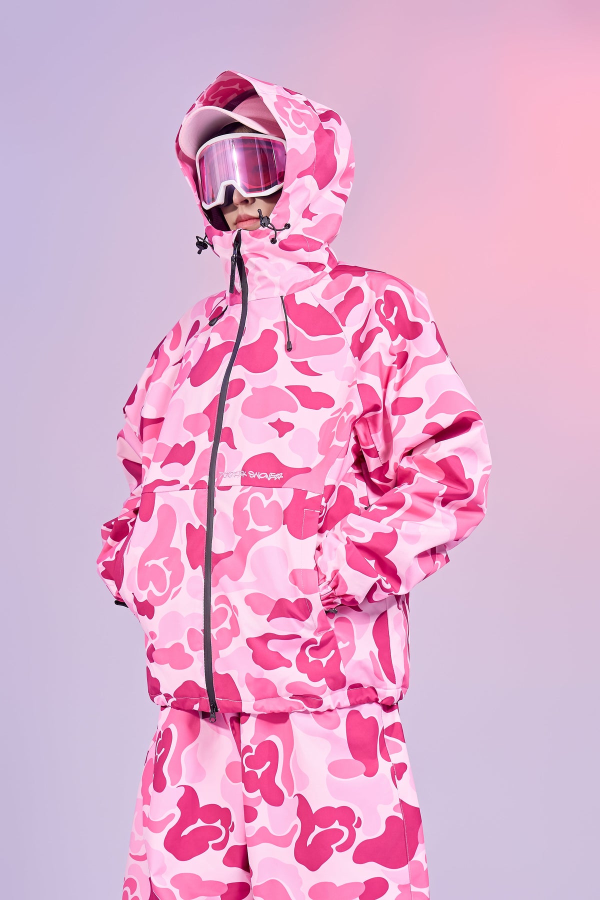 3-Layer Insulated Pink Camo Snowboard Jacket – Unisex | Doorek