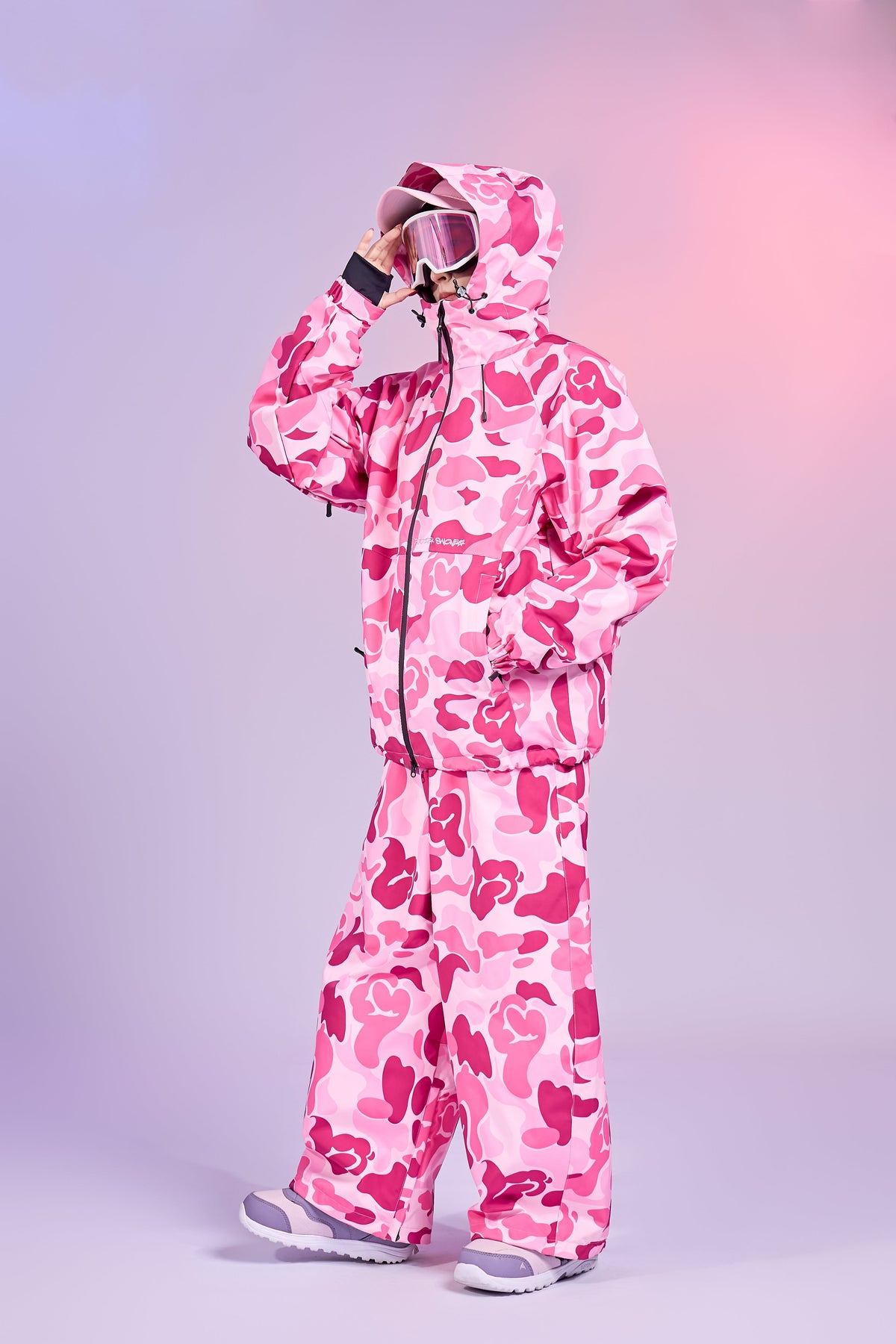 20K Waterproof 3-Layer Insulated Pink Camo Snowboard Pants – Unisex | Doorek