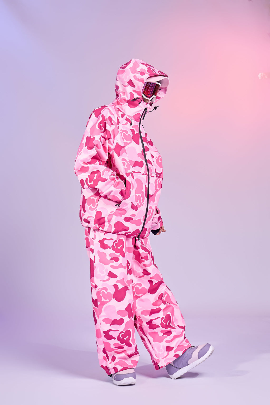 20K Waterproof 3-Layer Insulated Pink Camo Snowboard Pants – Unisex | Doorek
