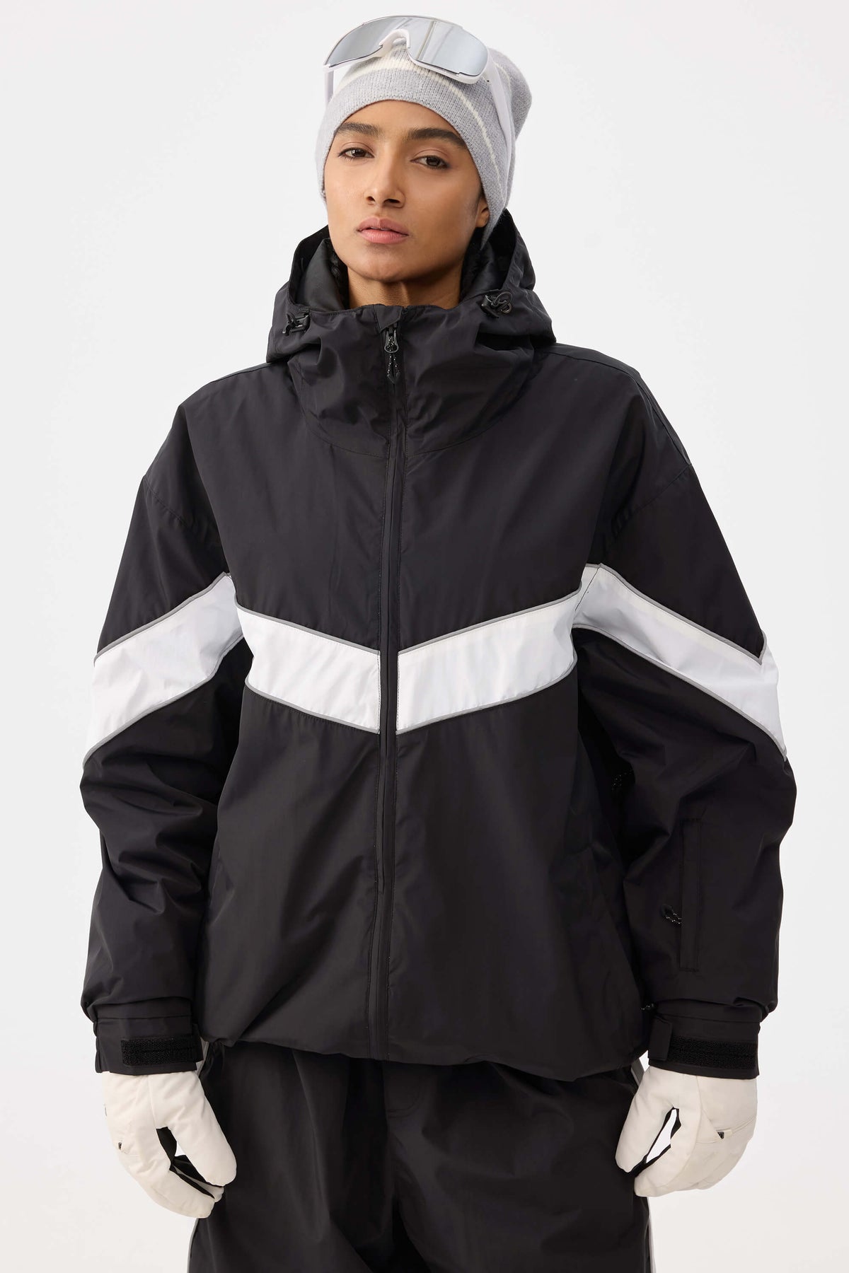 Retro Track Chevron Stripe Snow Jacket – Unisex | Gsou Snow