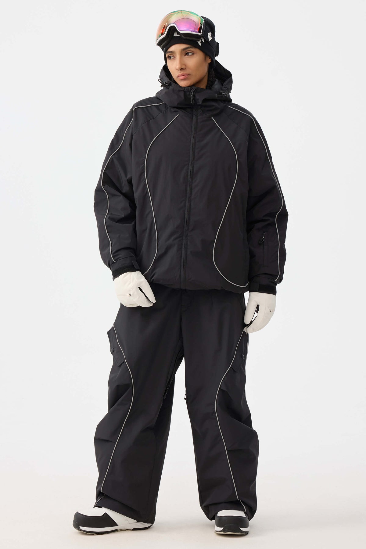 Retro Track Reflective Piping Snow Jacket – Unisex | Gsou Snow