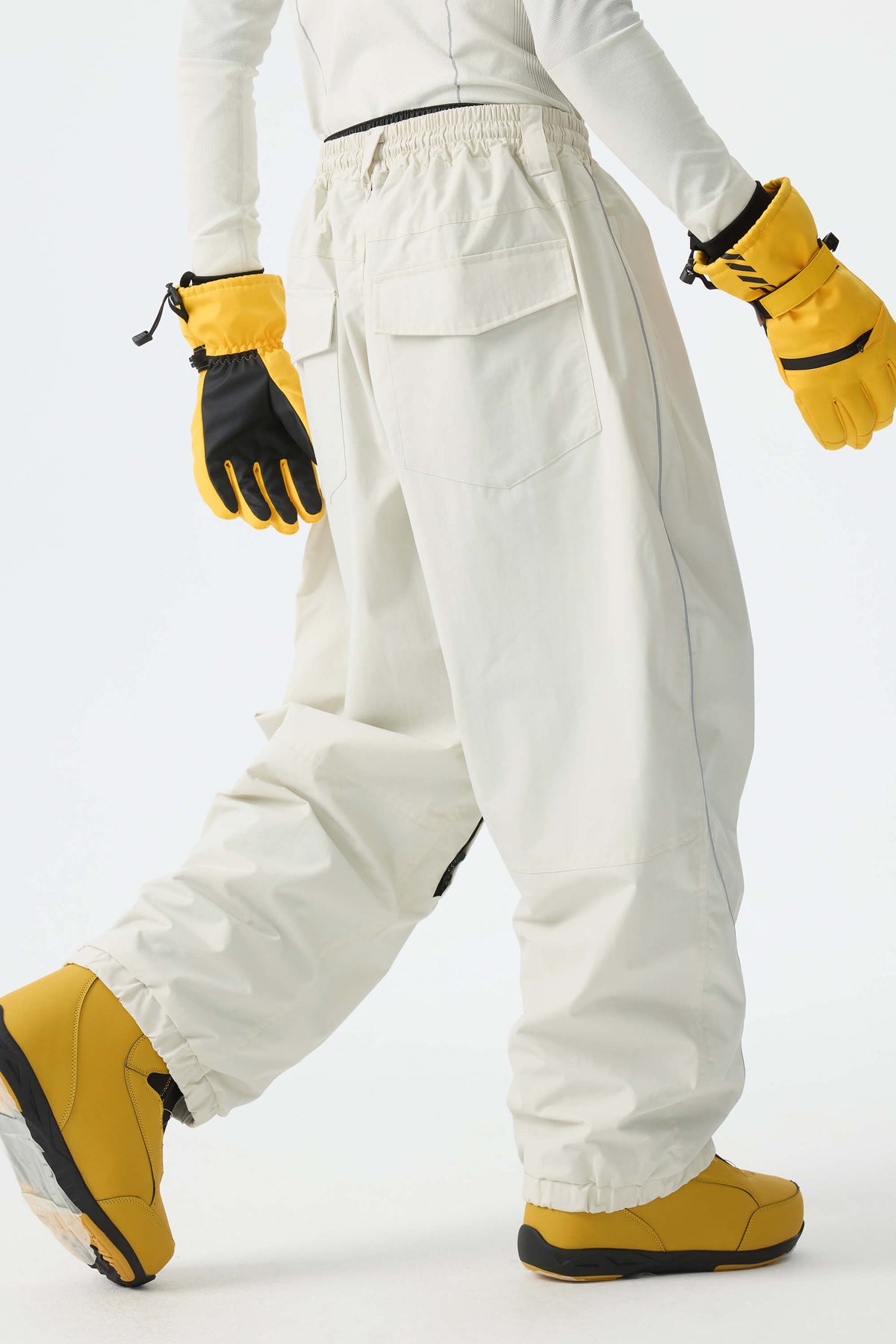 Baggy Reflective Piping Drawstring Snow Pants – Unisex | Gsou Snow