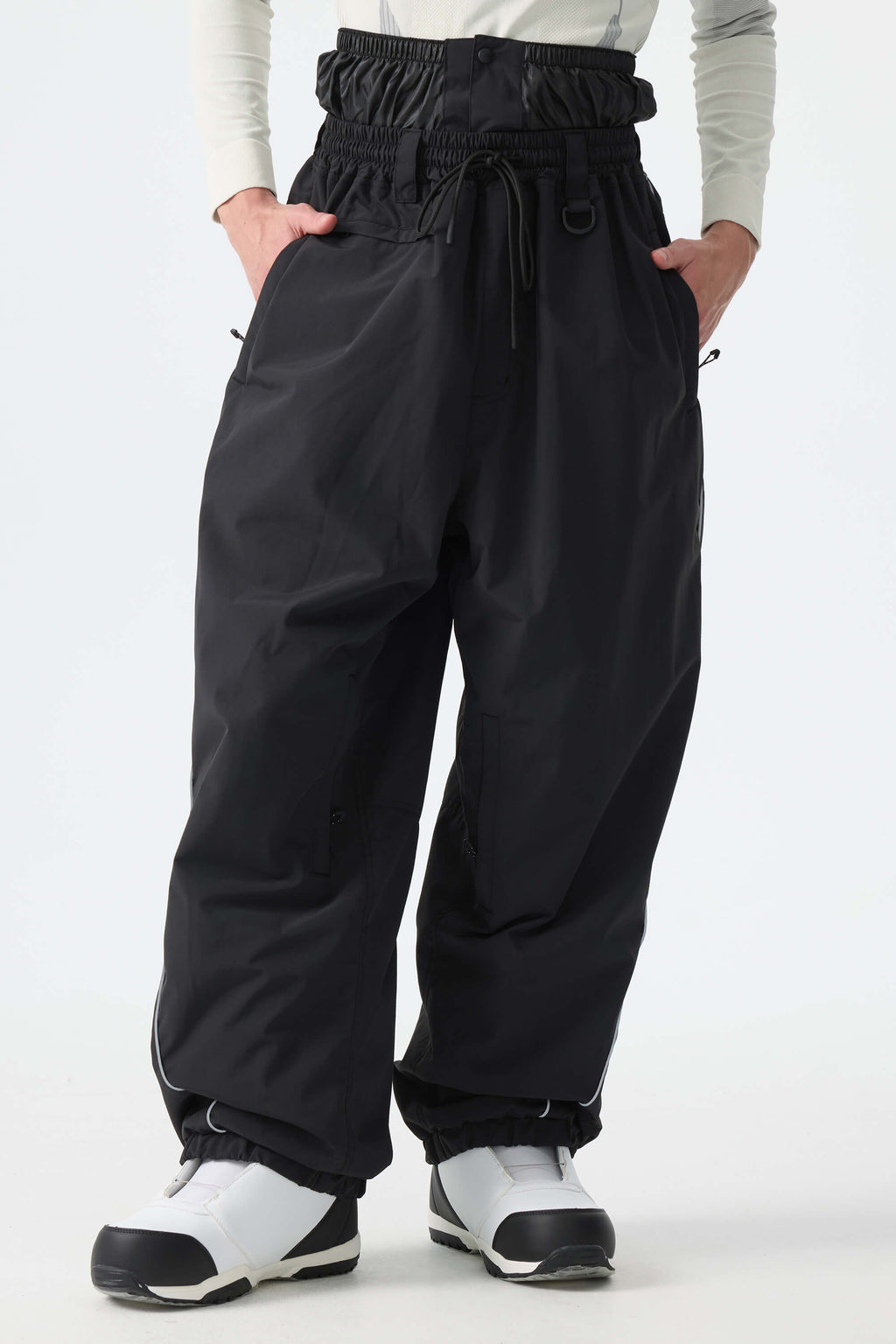 Baggy Reflective Piping Drawstring Snow Pants – Unisex | Gsou Snow
