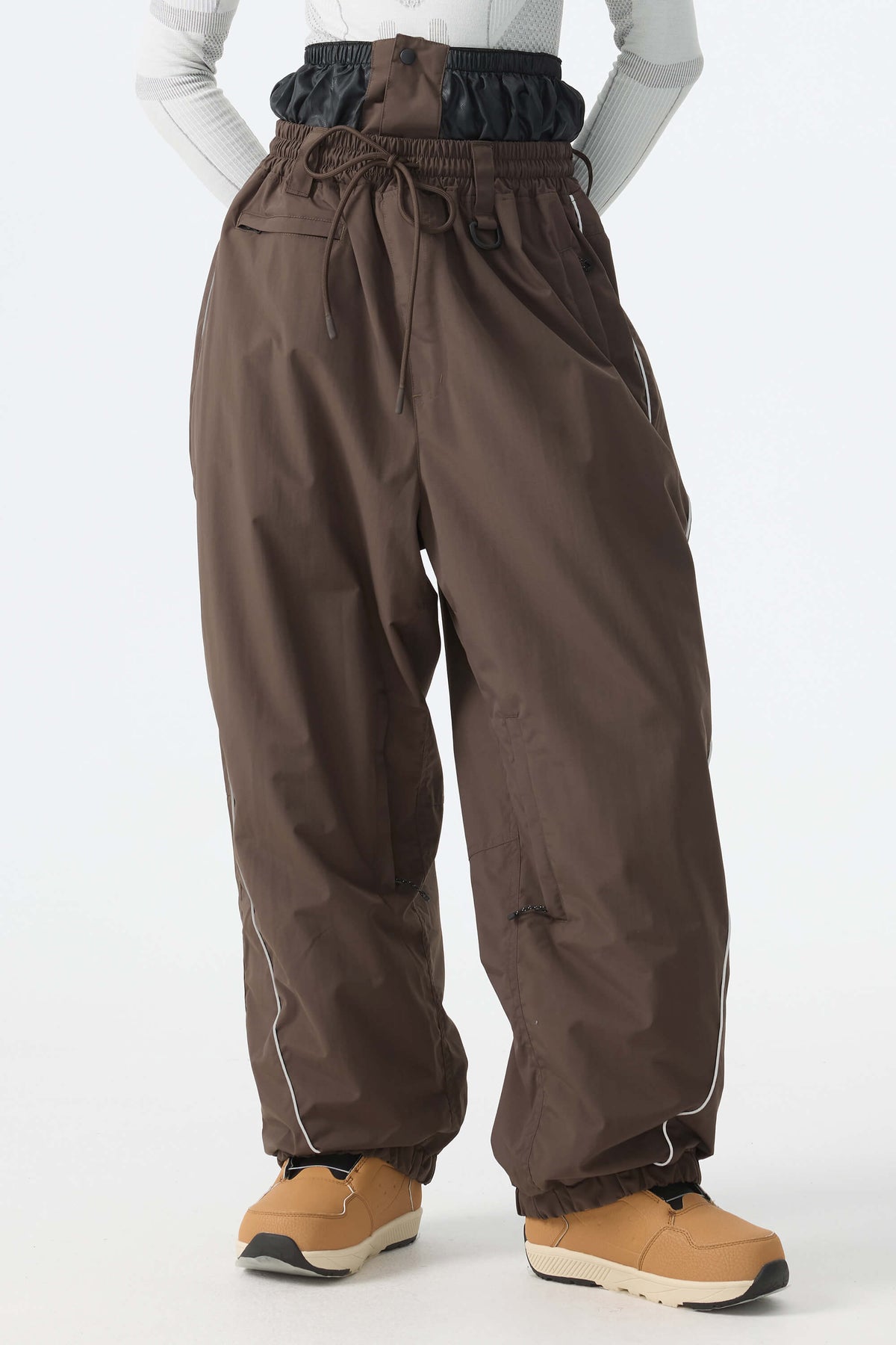 Baggy Reflective Piping Drawstring Snow Pants – Unisex | Gsou Snow