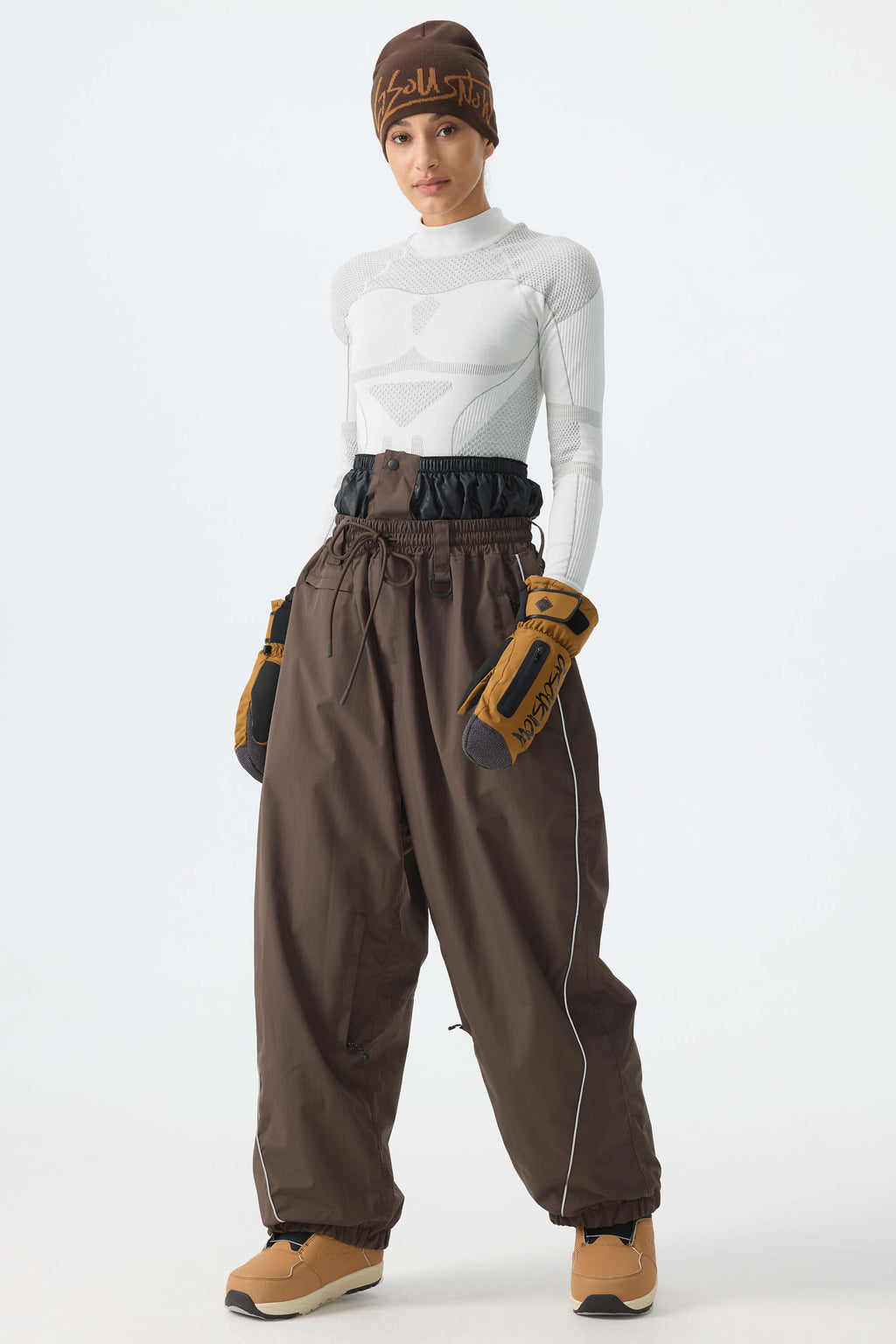 Baggy Reflective Piping Drawstring Snow Pants – Unisex | Gsou Snow