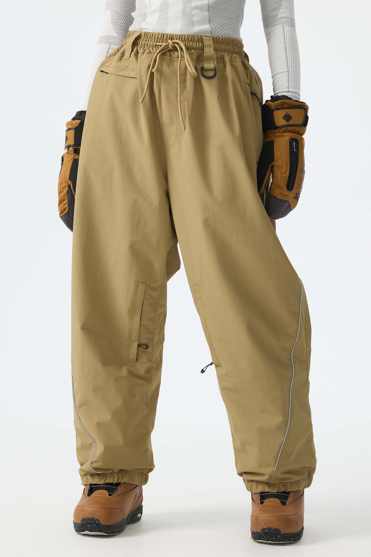 Baggy Reflective Piping Drawstring Snow Pants – Unisex | Gsou Snow