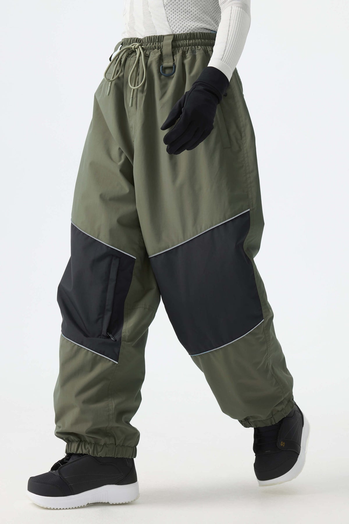Color-Block Reflective Baggy Snow Pants – Unisex | Gsou Snow