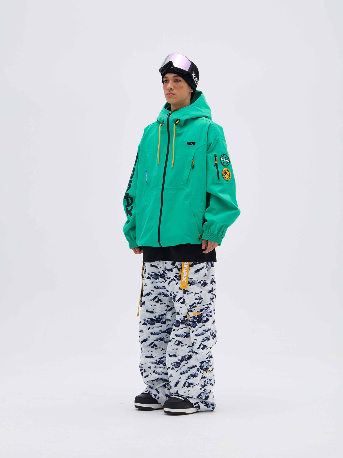 REBEL 3L Waterproof Freeride Ski Jacket  Green - Unisex | GAINAX