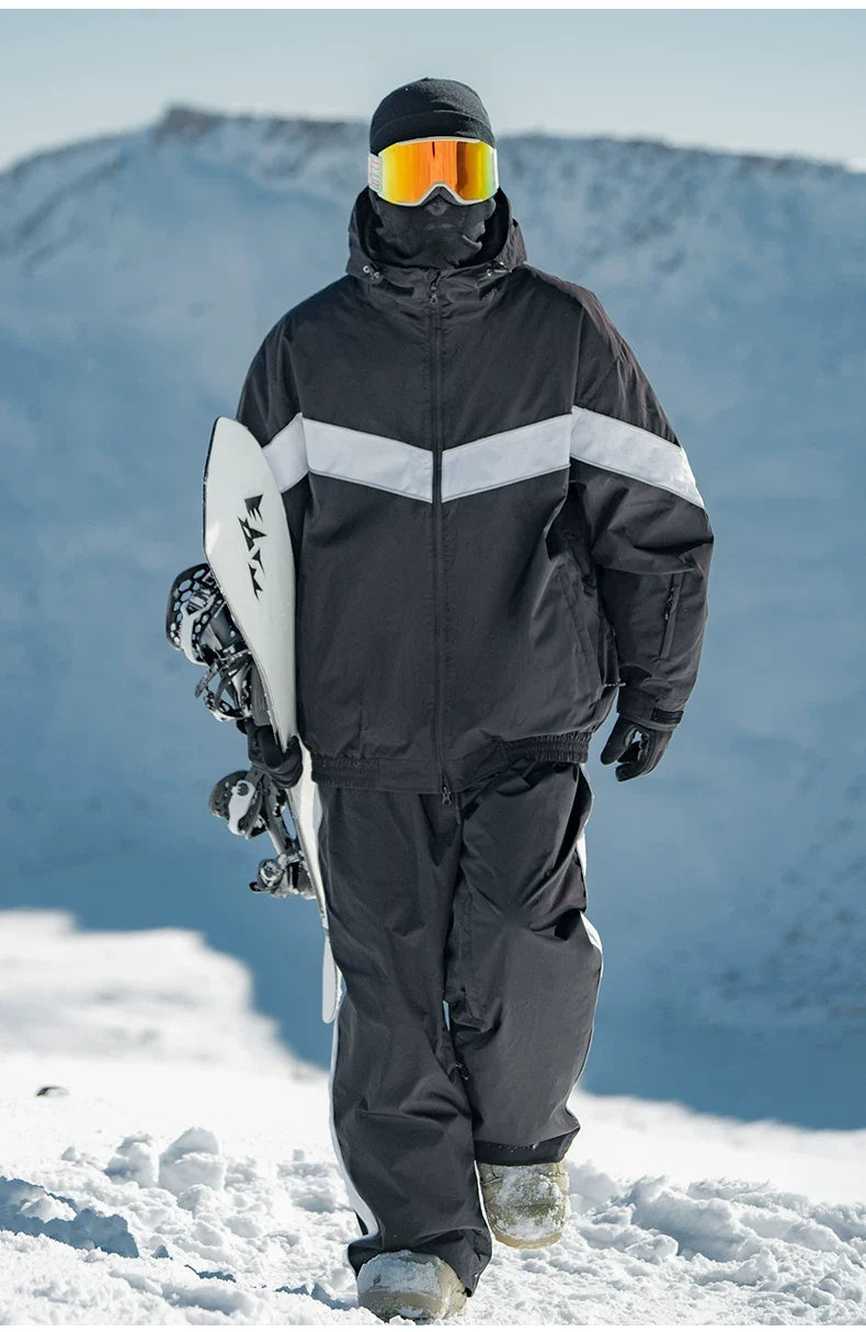 Retro Track Side Stripe Baggy Snow Pants – Unisex | Gsou Snow