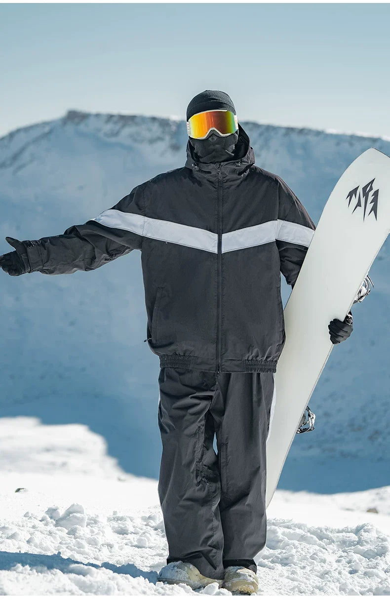 Retro Track Chevron Stripe Snow Jacket – Unisex | Gsou Snow
