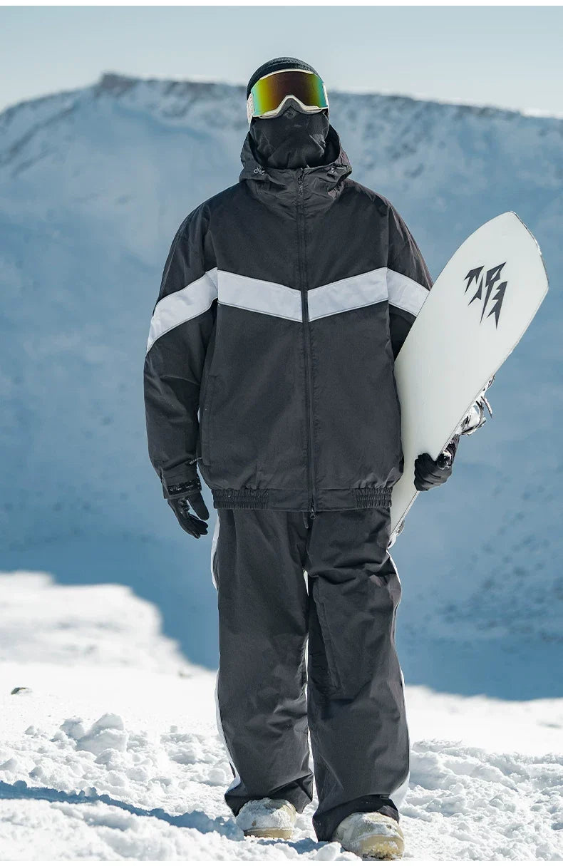 Retro Track Side Stripe Baggy Snow Pants – Unisex | Gsou Snow