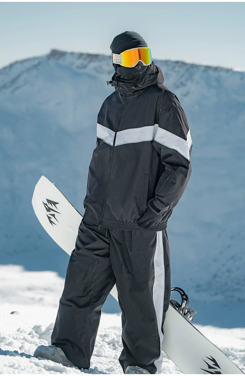 Retro Track Side Stripe Baggy Snow Pants – Unisex | Gsou Snow