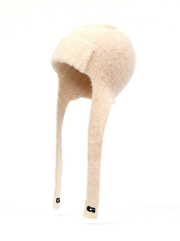 Fuzzy Long Earflap Knit Beanie – Unisex | GAINAX