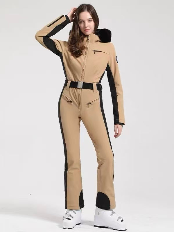 Faux-Fur Slim Ski Jumpsuit – Women's | Gsou Snow