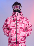 3-Layer Insulated Pink Camo Snowboard Jacket – Unisex | Doorek