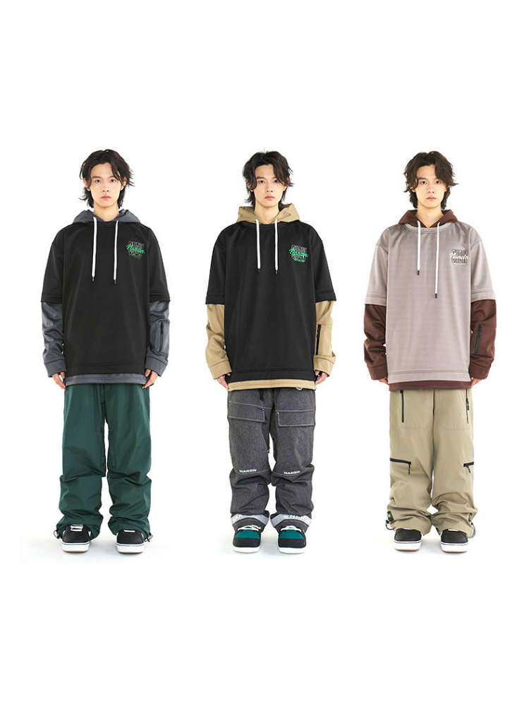 Layered-Sleeve Waterproof Fleece Pullover – Unisex | NANEND